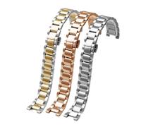 Generico Cinturino universale in acciaio inossidabile concavo e convesso compatibile con Fiyta Rossini Folli Follie GC Gucci Orologio da donna catena in ceramica(A silver,14x7mm width)