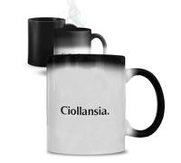 Generico ''Ciollansia'' Tazza Magica con Frase Italiana Divertente, Ceramica Bianca e Nera, Design Tazza da Caffè con Effetto Termico idea regalo natale mug inverno latte tisana