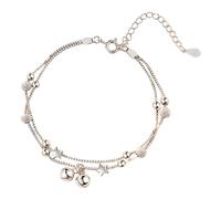 Generico Ciondolo Argento 925 Bracciale 925 Sterling Silver Bracelet For Women Simple Adjustable Bangle Bracelets Dainty Gifts For Birthday Anniversary Christmas Thanksgiving Day (C, One Size)
