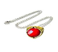 Generico Ciondolo Compatibile con Narya Anello di Fuoco o Anello Rosso Collana Acciaio Inox Color Oro Ispirato Saga Signore degli Anelli Gadget Accessori Idea Regalo Magia Fantasy Cosplay