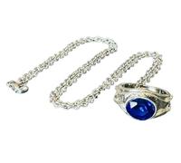 Generico Ciondolo Compatibile con Vilya Anello dell'Aria o Anello di Zaffiro Collana Acciaio Inox Color Argento Ispirato Saga Signore degli Anelli Gadget Accessori Idea Regalo Magia Fantasy Cosplay