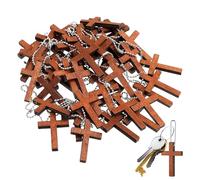 Generico Ciondolo Croce in Legno, Assortimento Per Collana e Braccialetto, Leggero Liscio Naturale Tascabile Preghiera per Figlia Figlio Amici Famiglia Insegnante