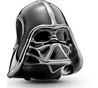 Generico Ciondolo Darth Vader, Charm in Metallo Nero con Dettagli Argento, Accessorio per Collana