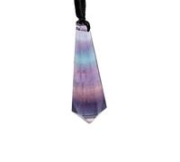 Generico Ciondolo in Fluorite Naturale - Sette Stelle Array Crystal Ball DIY Jewelry Accessories for guarigione e Meditazione(3-4cm)