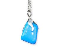 Generico Ciondolo in vera pietra naturale pendente artigianale in pietra dura (HOWLITE BLU)