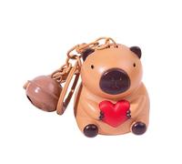 Generico Ciondolo Per Borsa A Forma Di Cuore Di Capibara - Ciondolo Per Borsa Di Capibara | Portachiavi Con Cartone Animato Divertente Di Capibara | Giocattolo A Batteria Per Zaino
