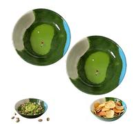 Generico Ciotola da golf dipinta a mano, piccola ciotola per cereali a tema campo da golf, ciotole decorative in ceramica, decorazione unica a tema campo da golf, per antipasti, snack (2PCs)