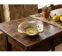 Generico Ciotola in ceramica siciliana giallo e verde di santo stefano di camastra decorata a mano Limoni Art 23