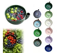 Generico Ciotola Lavaggio Frutta Auto Rotante, risciacquo con Flusso d’Acqua a vortice, colino 3D per Fragole mirtilli e UVA, Ciotola da Cucina per Lavare e servire Frutta(Blu)