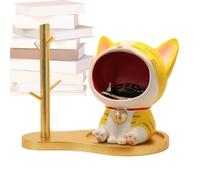 Genérico Ciotola per caramelle con gatto, statuetta a forma di gatto, statuetta decorativa per chiavi e dolci, decorazione per soggiorno, camera da letto o scaffali