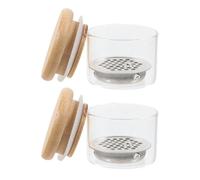 Generico Ciotola per Manicure Tazza per Lavaggio Pennelli Unghie 2 Pezzi in Acciaio Inossidabile con Coperchio e Separatore Pratica e Affidabile per Cura Manicure Professionale