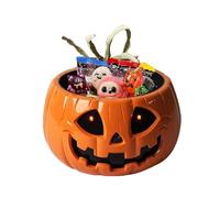 Generico Ciotola Porta Caramelle a Forma di Zucca | Ciotole Zucche Dolci | Contenitore Zucchero con Mano Scheletro Animat per Casa Cortile Portico Feste Halloween