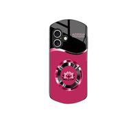 Generico Circle Lotus Shaped Tempered Glass Case for iPhone, Elliptical Shaped Tempered Glass Phone Cases, for iPhone 12/13/14/15/16 Series (16promax,Pink)