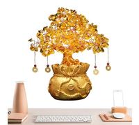Generico Citrine Money Tree, Crystal Bonsai, Handmade Prosperity Decoration, Fortune Display, Lucky Ornament for Home, New Year, Shop, 5.51x5.51x7.09 Inches