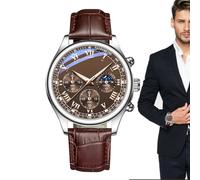 Generico Classic Watch, Men’s Wristwatch, Leather Strap, Waterproof Design, Casual Business Style, Ideal for Daily Wear, Workplace Outfits, Formal Looks, Presents, and Timeless Fashion