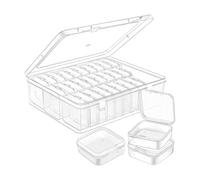 Generico Clear Bead Organizer Box 30 Grid Storage Case Rectangle Craft Container Set | Small Parts Kit Ideal DIY Accessory Bracelets Jewelry Clay Beads Buttons Sequins Earrings