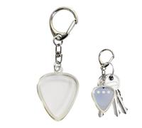 Generico Clear Guitar Pick Holder Keyring | trasparente, design portatile | Plectrum Storage & Organizer | Accesso durevole, facile, non perdere mai le scelte | musicali per bassisti di chit