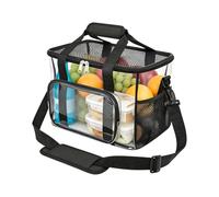 Generico Clear Lunch Bag - Transparent Stadium Bag | PVC Large Capacity Zipper Purse With Shoulder Strap For Men Women Outdoor Work Gym Office Sporting Events Stadium