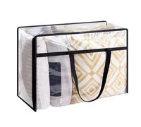 Generico Clear Moving Bags - 40L PVC Foldable Storage Container, Heavy Duty Storage Tote Bag | Transparent with Handles for Bedding, Blankets, Comforters, Pillows, Toys, Closet Home Moving Use