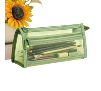 Generico Clear Pencil Pouch Large Capacity Zipper Mesh Pencil Case | Clear PVC & Mesh, Portable Organizer, Easy Visibility | For School, Office, Travel, Stationery & Cosmetics