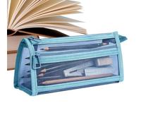 Generico Clear Pencil Pouch - Large Capacity Zipper Portable Clear Mesh,