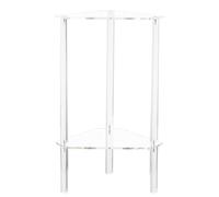 Genérico Clear Side Table - Acrylic Detachable End Table | Corner | Acrylic Nightstand Side Modern Clear Design 2 Tier Bedside For Living Room