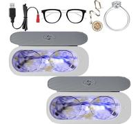 Generico Clearzy Ultrasonic Jewelry Cleaner, Ultrasonic Cleaner for Jewelry And Glasses, Home Portable Jewelry Cleaner, Fast Deep Cleaning, No Scratches, for Jewelry, Eyeglasses, Watch Strap(2pcs)