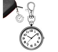 Genérico Clip - Carabiner Watch | Badge Watch | Nurse Watch Clip on | Fob Watch | Key Buckle Clip-On Backpack Watch | Watch Pendant | Stylish Exquisite Clip Watch Bag Charm for Holidays Friends, nero