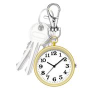 Genérico Clip - Carabiner Watch | Badge Watch | Nurse Watch Clip on | Fob Watch | Key Buckle Clip-On Backpack Watch | Watch Pendant | Stylish Exquisite Clip Watch Bag Charm for Holidays Friends, Oro