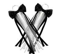 Genérico Clip classica in pizzo e nastro, 2 pezzi | Decorazione per stivali da cowboy occidentale, campagna, fattoria, scuola, Halloween, compleanno, matrimonio, costumi