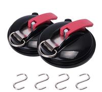 Generico Clip, Clip Suction Cup Hanger, Multifunction Heavy Duty Vacuum Wreath Cup Hook, No Drilling Required,Strong Suction,Suitable For Kitchens, Bathrooms, Toilets,And Cars (Black,2pcs)