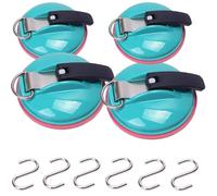 Generico Clip, Clip Suction Cup Hanger, Multifunction Heavy Duty Vacuum Wreath Cup Hook, No Drilling Required,Strong Suction,Suitable For Kitchens, Bathrooms, Toilets,And Cars (Sky blue1,4pcs)