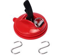 Generico Clip, Clip Suction Cup Hanger, Multifunction Heavy Duty Vacuum Wreath Cup Hook, No Drilling Required,Strong Suction,Suitable For Kitchens, Bathrooms, Toilets,And Cars (Red,1pcs)