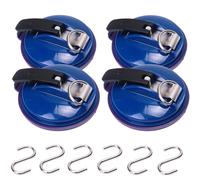 Generico Clip, Clip Suction Cup Hanger, Multifunction Heavy Duty Vacuum Wreath Cup Hook, No Drilling Required,Strong Suction,Suitable For Kitchens, Bathrooms, Toilets,And Cars (Deep blue,4pcs)