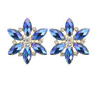 Generico Clip Decorative per Scarpe Donna Fiore di Cristallo Blu, Fermagli per Gioielli per Scarpe Eleganti e Staccabili, Accessori Moda Raffinati e Artigianali