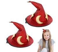 Generico Clip del cappello mago | Cappello traspirante unisex regolabile | Testa costume 2 pezzi Halloween | Clip per capelli design a stella e luna luccicante riutilizzabile per decorazione