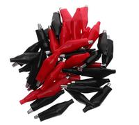 Generico Clip Elettriche Coccodrillo Morsetti Isolati Rossi e Neri 48 Pezzi con Copertura Protettiva in Pvc e Ferro per Batteria e Ricarica Efficiente