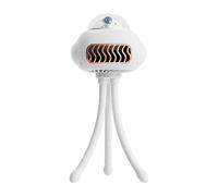 Generico Clip Fan Stroller, 3 Speed Fan, Multimode Adjustable Speeds USB Rechargeable Lightweight Soft Silicone Compact Portable, Cooling Blower for Home Outdoor Travel, 9.45x9.45x4.33Inches, White