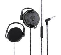 Generico Clip On Earphones - 3.5mm Wired Stereo Ear Hook Headset | Lightweight Comfortable Fit Clear Sound Design, Ideal For Running Workout Jogging Travel Hiking And Mobile Phone Use