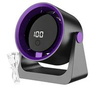 Genérico Clip On Fan - Table Fan, Digital Display Fans 100 Speed Rechargeable | Portatile Quiet Cooling for Home Bedroom Office Desk Dorm Travel Use Adjustable Clip Design | Cooling Device for Summer