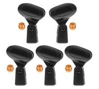Generico Clip per Microfono in Plastica e Rame Nero Angolo Regolabile, Set da 5 Pezzi per Microfono Vocale Dinamico e Wireless