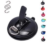 Generico Clip Suction Cup Hanger, Multifunction Heavy Duty Vacuum Wreath Cup Hook, Strong Suction, No Drilling Required, for Kitchens, Bathrooms, Toilets,and Cars (black)