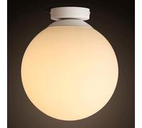 Generico Close to Ceiling Lighting White Glass Shade Modern Ceiling Light Iron Metal Base Ceiling Lamp for Hallway Entryway Living Room(7.87inch/20cm)