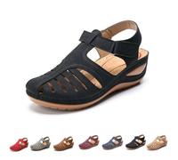 Generico Closed Toe Sandals for Women 2026 Comfortable Dressy Summer Platform Wedges Ankle Strap Orthopedic Wide Width Breathable Casual Walking Shoes (black,42)