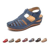 Generico Closed Toe Sandals for Women 2026 Comfortable Dressy Summer Platform Wedges Ankle Strap Orthopedic Wide Width Breathable Casual Walking Shoes (blue,42)