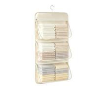 Generico Closet Organizer - Space Saving Container 3-Pocket with Hanger | Space Saving Wardrobe Container For Underwear And In Apartments Dorms Bedrooms And Rental Homes