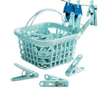 Generico Clothesline Clips, 30PCS Windproof Laundry Pegs With Storage Basket, Non-Slip Clothespins For Socks Underwear Towels, Portable Clips For Hanging Drying, Photo Greeting Cards & Craft
