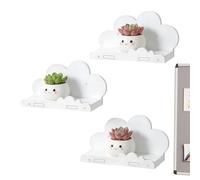 Generico Cloud Wall Shelf, Floating Storage Set, 3 Pieces 29.5x9.4x15cm Nursery Display for Room Organization, Wall Mount with Space Saving Design, Cute Decor Storage, Home Room Daily Use