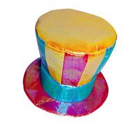 Generico Clown Hat, Rainbow Top Hat, Vibrant Striped Costume Accessory with Bold Colors for Festivals and Performances, Size Fits Most, Fun Party Wear for Kids, Adults, Entertainers