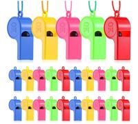 Generico Coaching Whistle- 4.5×2.3cm PVC Sports Whistle, Lightweight Training Whistle, Referee Whistle| Multi Color Pack 100 PCS Loud Signal whistlefor Coaches, Sports Events, School Train